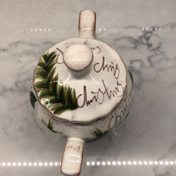 NWT Botanical Christmas Sugar & Creamer Set with Tray - Picture 10 of 14